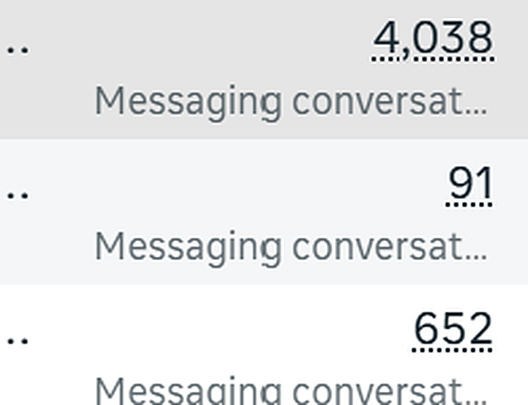 Meta screenshot of messaging conversations